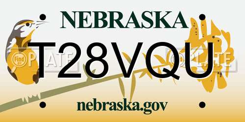 T28VQU Nebraska License Plate
