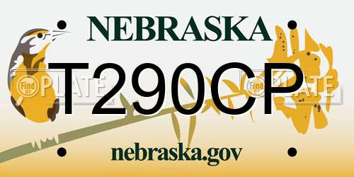 T290CP Nebraska License Plate