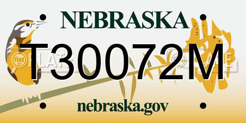 T30072M Nebraska License Plate