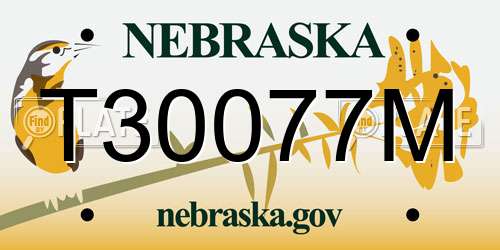 T30077M Nebraska License Plate