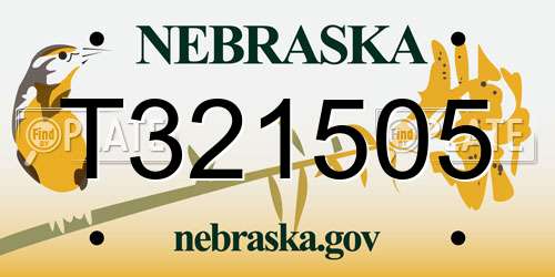 T321505 Nebraska License Plate