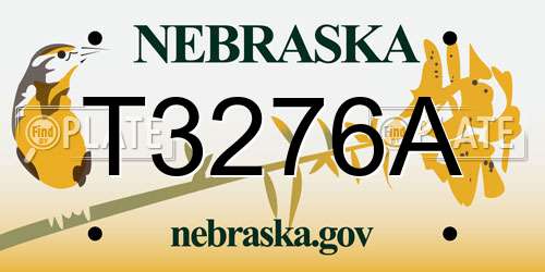 T3276A Nebraska License Plate