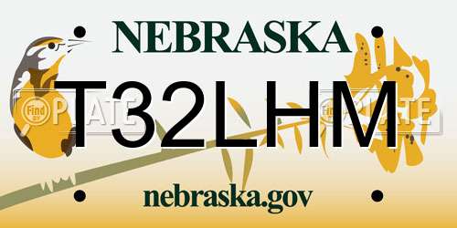 T32LHM Nebraska License Plate