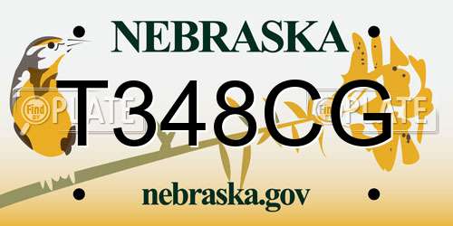 T348CG Nebraska License Plate