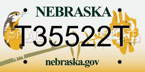 T35522T Nebraska License Plate