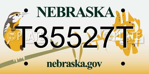 T35527T Nebraska License Plate