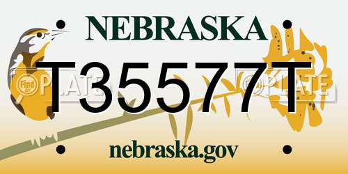 T35577T Nebraska License Plate