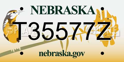 T35577Z Nebraska License Plate