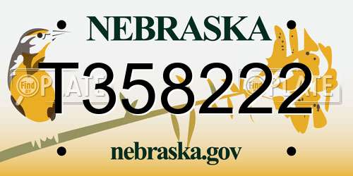 T358222 Nebraska License Plate