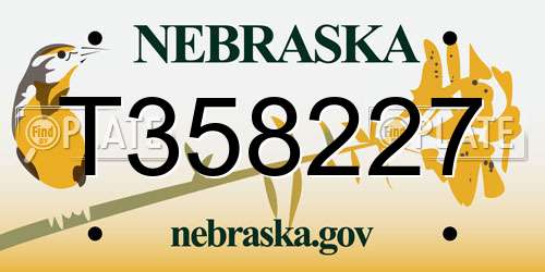 T358227 Nebraska License Plate