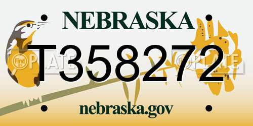 T358272 Nebraska License Plate