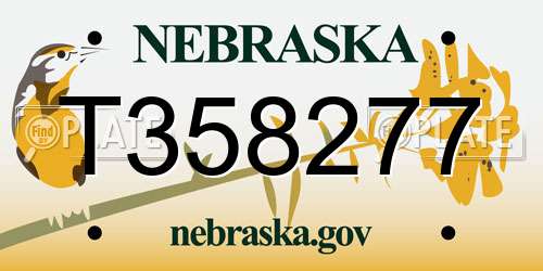 T358277 Nebraska License Plate