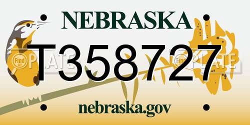 T358727 Nebraska License Plate