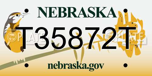 T35872T Nebraska License Plate