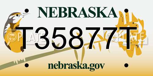 T35877T Nebraska License Plate