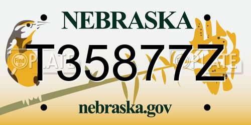 T35877Z Nebraska License Plate
