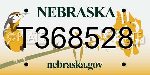 T368528 Nebraska License Plate