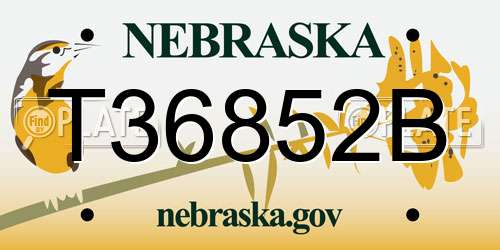 T36852B Nebraska License Plate