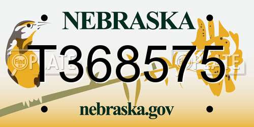 T368575 Nebraska License Plate