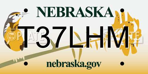 T37LHM Nebraska License Plate
