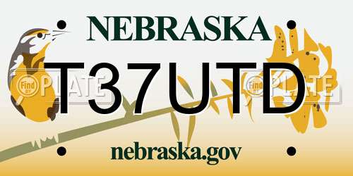 T37UTD Nebraska License Plate