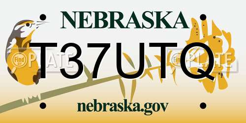 T37UTQ Nebraska License Plate