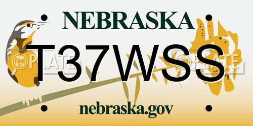T37WSS Nebraska License Plate