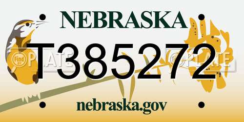 T385272 Nebraska License Plate