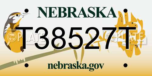 T38527T Nebraska License Plate