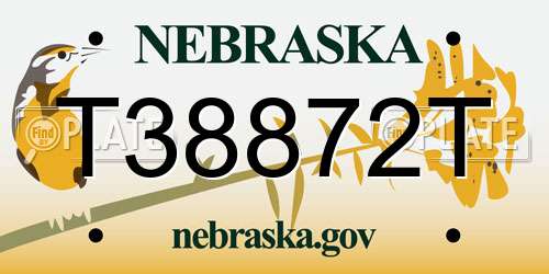 T38872T Nebraska License Plate