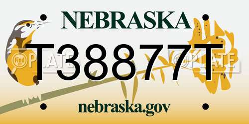 T38877T Nebraska License Plate
