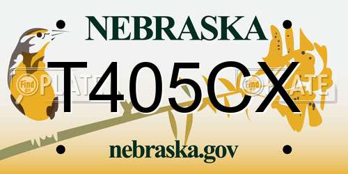 T405CX Nebraska License Plate