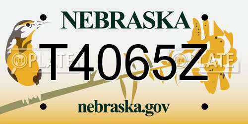 T4065Z Nebraska License Plate