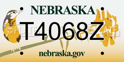 T4068Z Nebraska License Plate