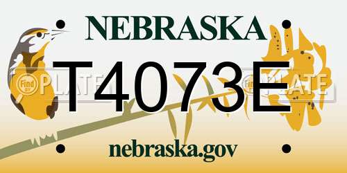 T4073E Nebraska License Plate