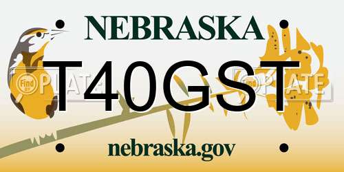 T40GST Nebraska License Plate