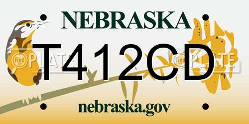 T412CD Nebraska License Plate