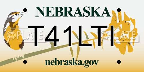 T41LTI Nebraska License Plate