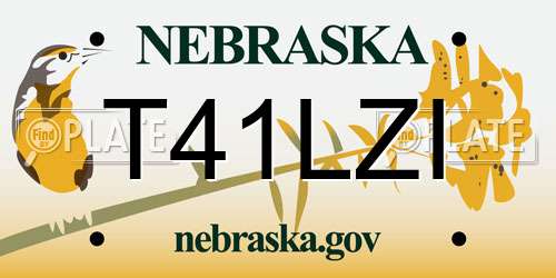 T41LZI Nebraska License Plate