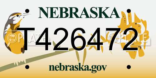 T426472 Nebraska License Plate
