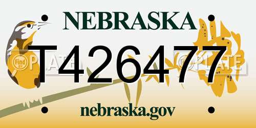 T426477 Nebraska License Plate