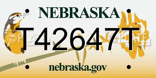 T42647T Nebraska License Plate