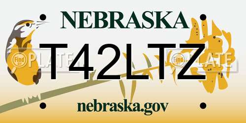 T42LTZ Nebraska License Plate