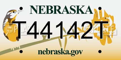 T44142T Nebraska License Plate