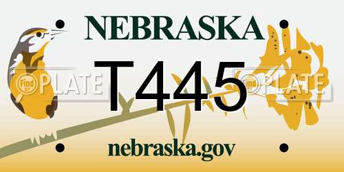 T445 Nebraska License Plate