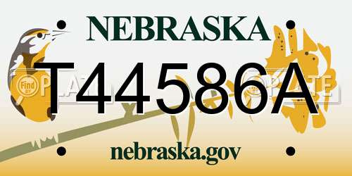 T44586A Nebraska License Plate