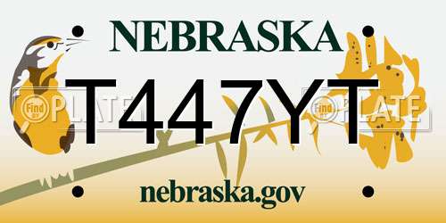 T447YT Nebraska License Plate