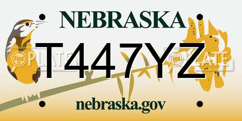 T447YZ Nebraska License Plate