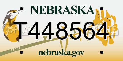 T448564 Nebraska License Plate
