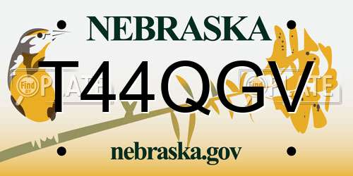 T44QGV Nebraska License Plate